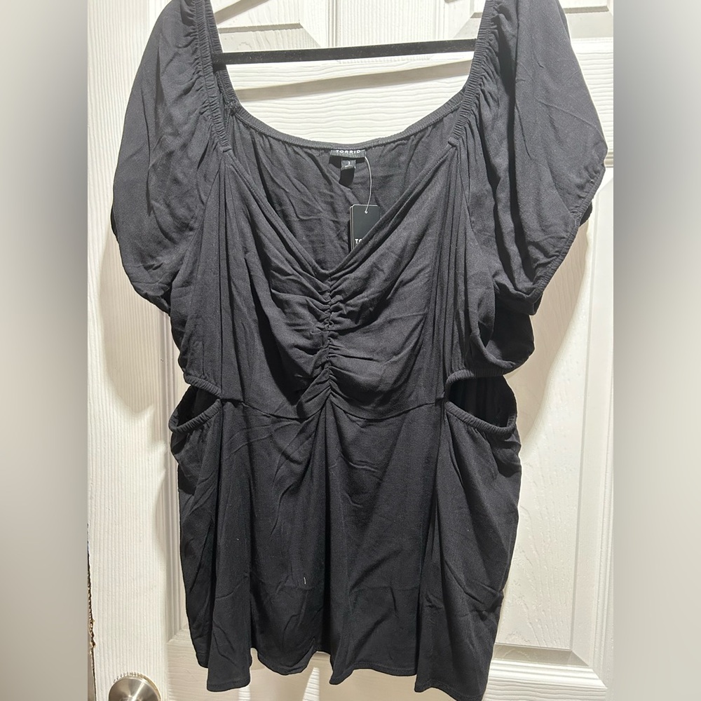 Torrid Black Ruched Blouse